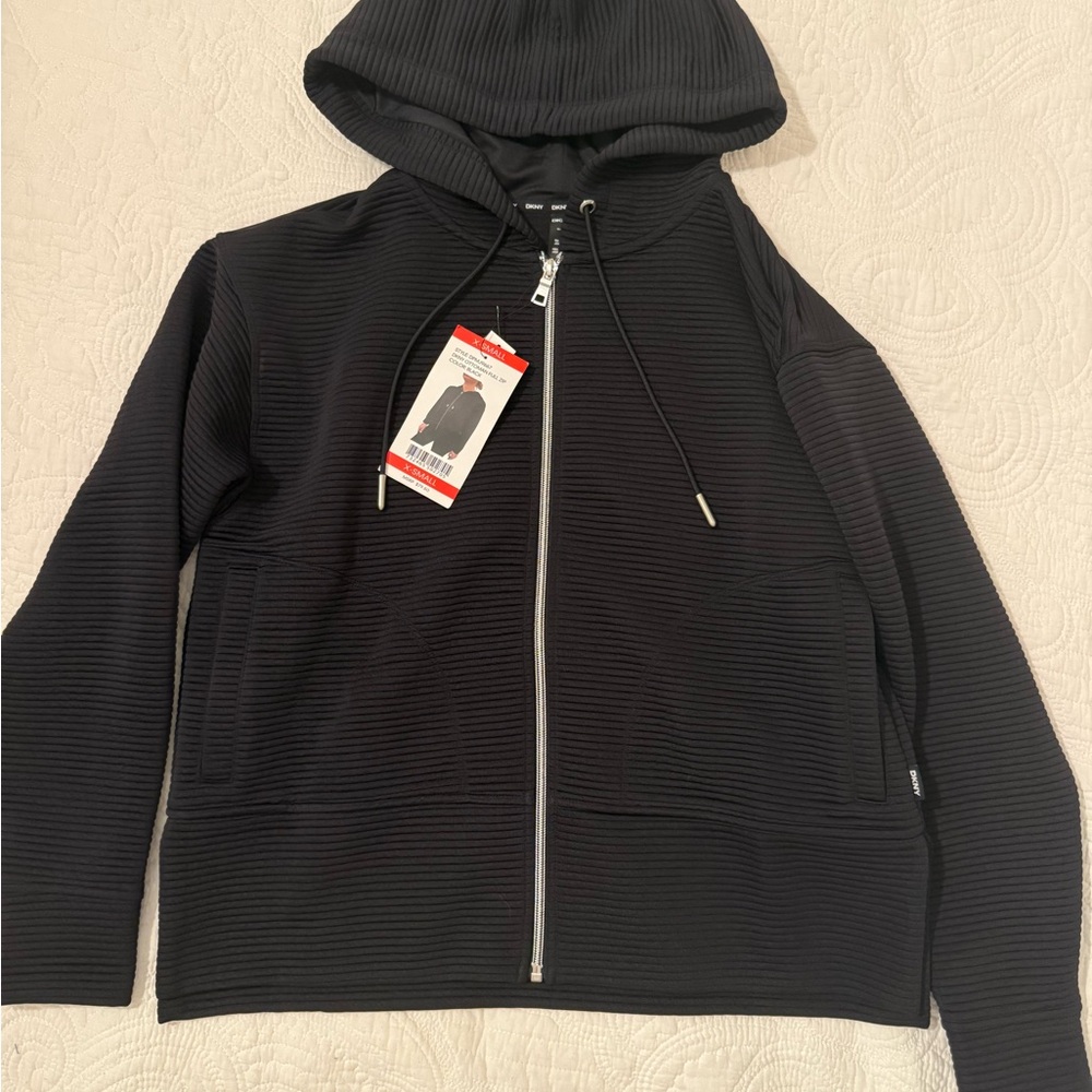 DKNY Black Ottoman Full Zip Hoodie